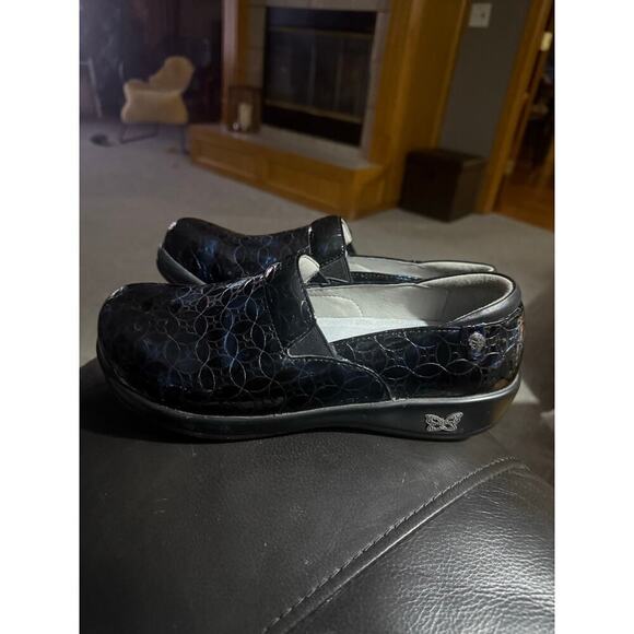 Women's Alegria Keli Professional Leather Clogs Azure Leaded Glass 40 US - Picture 7 of 9